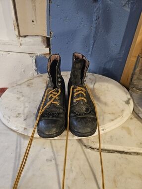 Ariat Boots Women 6 C Black Leather Lace Up Kiltie Paddock